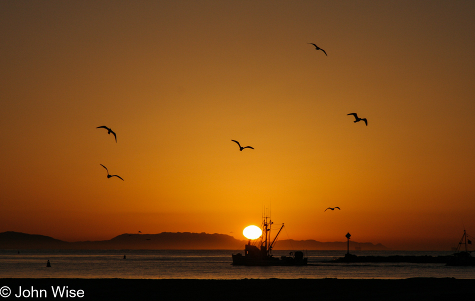 Sunrise on the Santa Barbara Harbor in California