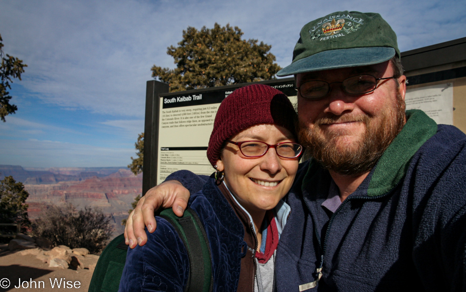 Caroline Wise and John Wise on the South Kaibab Trail in the Grand Canyon National Park, Arizona