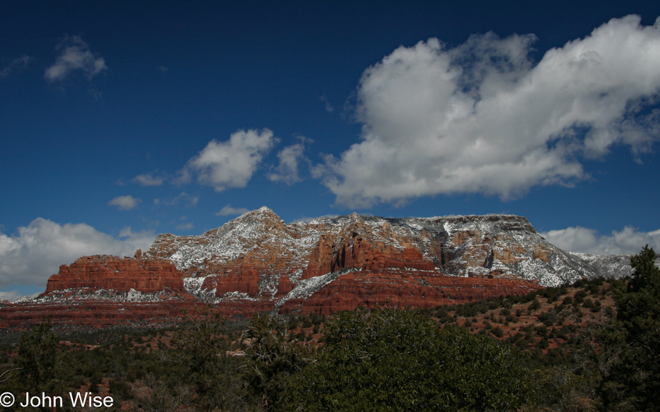 A snowy day in Sedona, Arizona