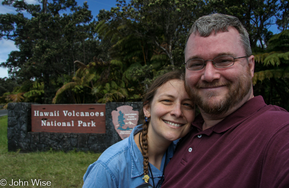 Caroline Wise and John Wise at Volcanoes National Park on the Big Island of Hawaii