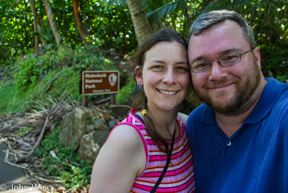 Caroline Wise and John Wise at Haleakalā National Park on Maui, Hawaii