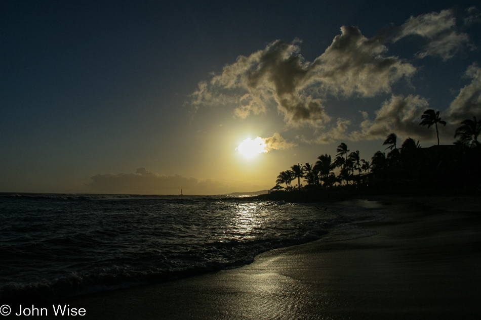 Sunset near Koloa, Kauai, Hawaii