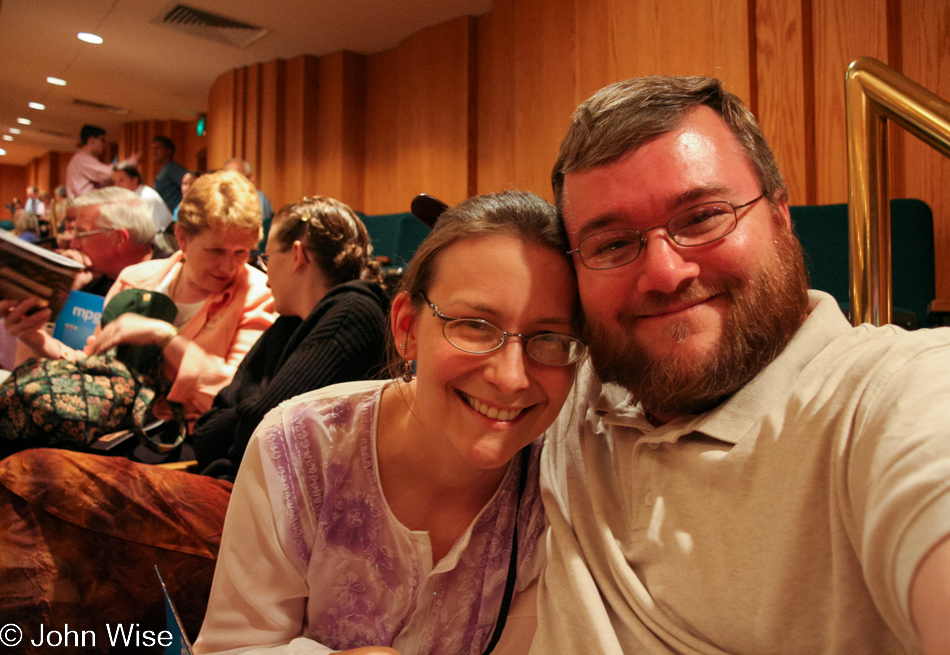 Caroline Wise and John Wise at Abravanel Hall in Salt Lake City, Utah