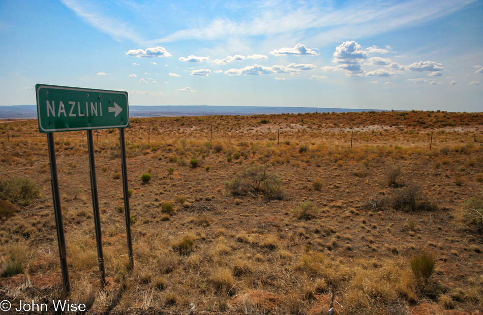 Sign to Nazlini, Arizona