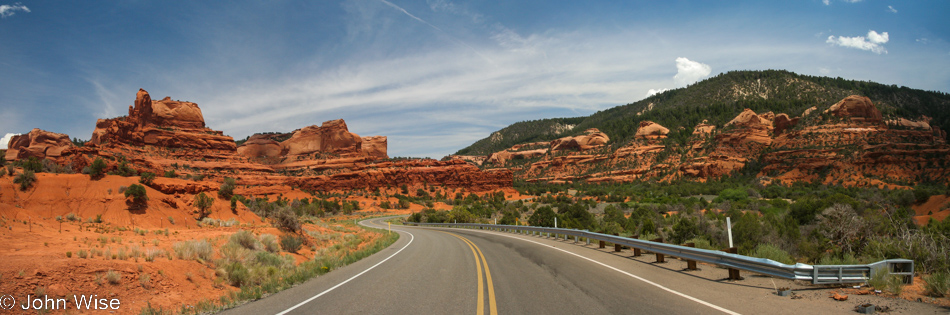 On the road to Red Rock, Arizona