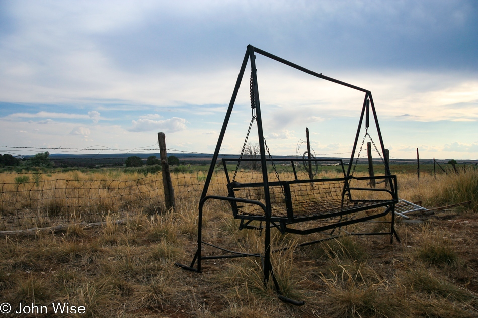 Levell Harris of Cortez owns this old rusting swing in Colorado.