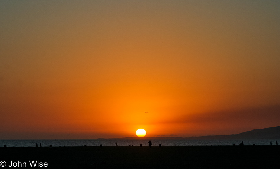 Sunset over Santa Monica, California