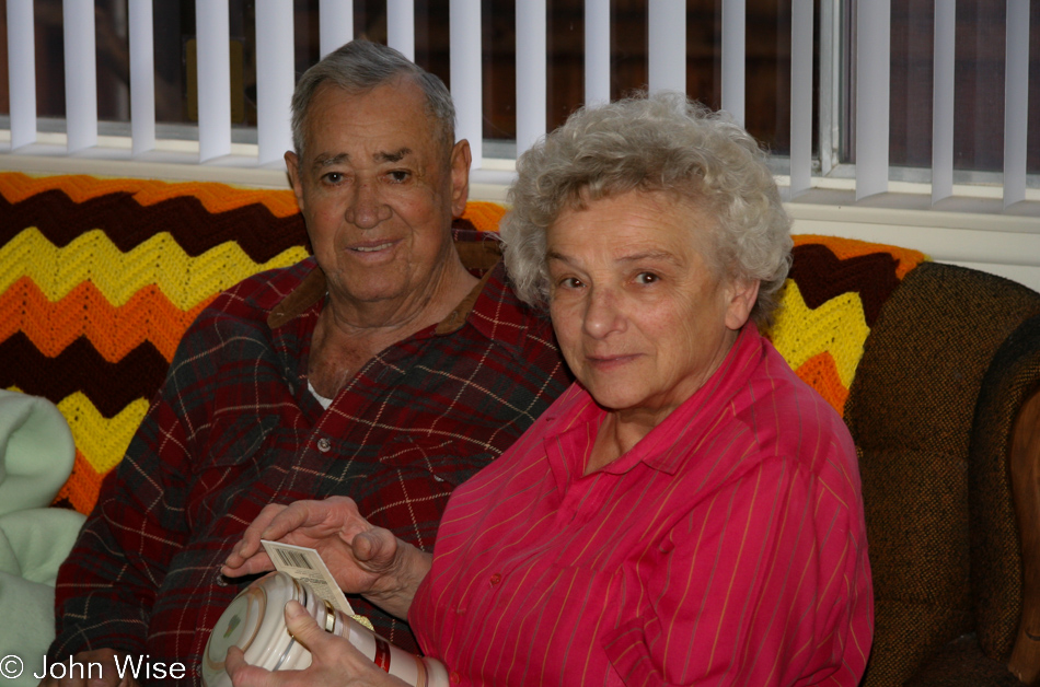 Woody and Ann Burns on Christmas Day in Goleta, California