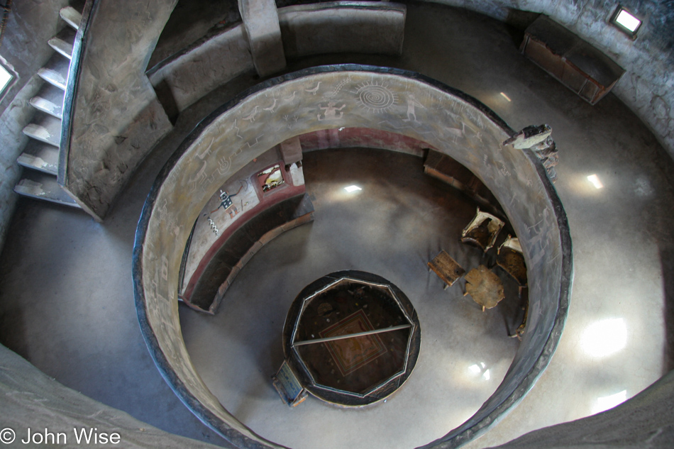 Inside the Desert View Watchtower at the Grand Canyon National Park in Arizona