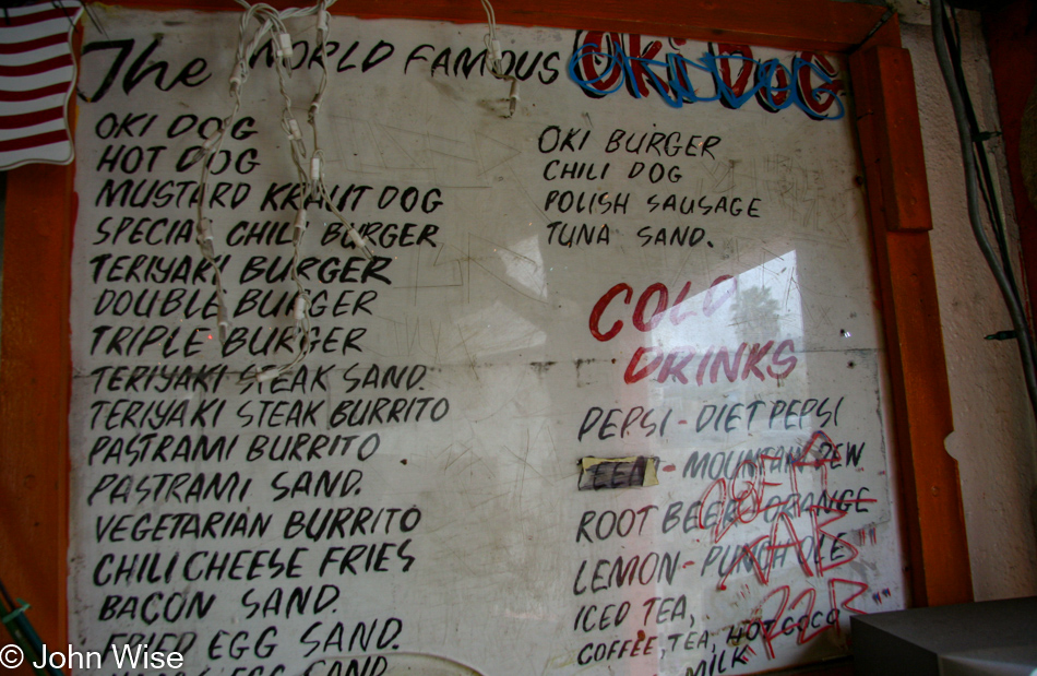 Oki Dog menu in Los Angeles, California