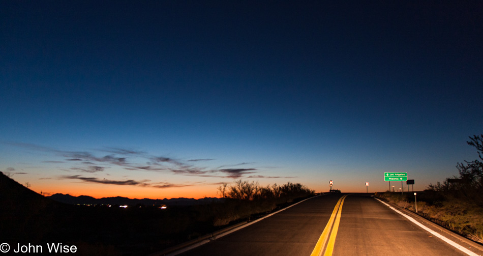 Arizona sunset on the 10 freeway