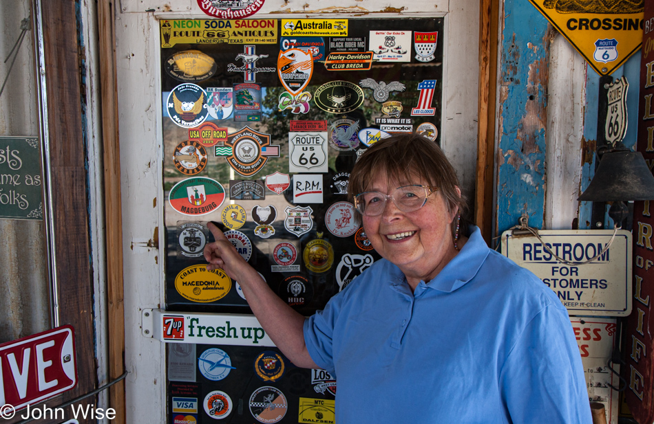 Jutta Engelhardt at the Hackberry General Store in Hackberry, Arizona on Old Route 66