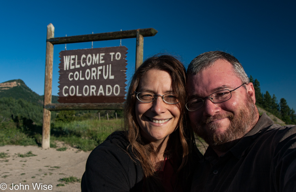 Caroline Wise and John Wise at the Colorado State Line