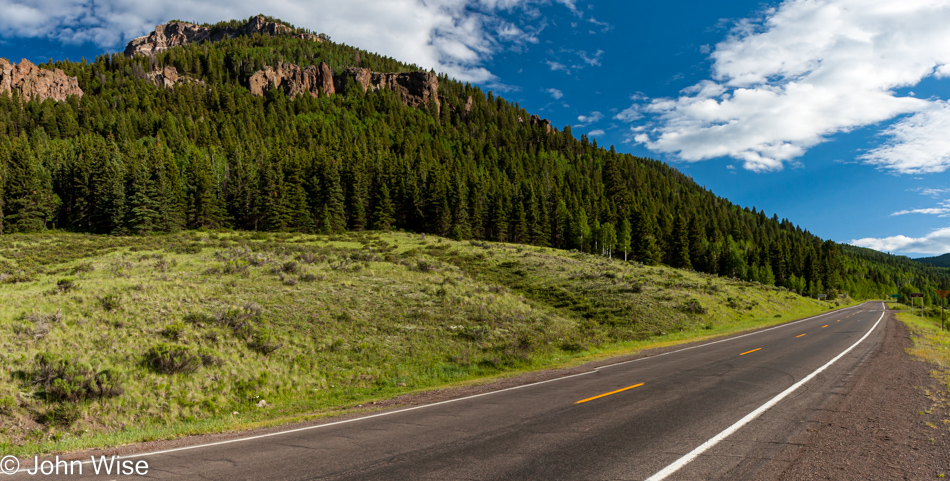 Traveling the Cumbres Pass via Highway 17 from Antonito, Colorado to Chama, New Mexico