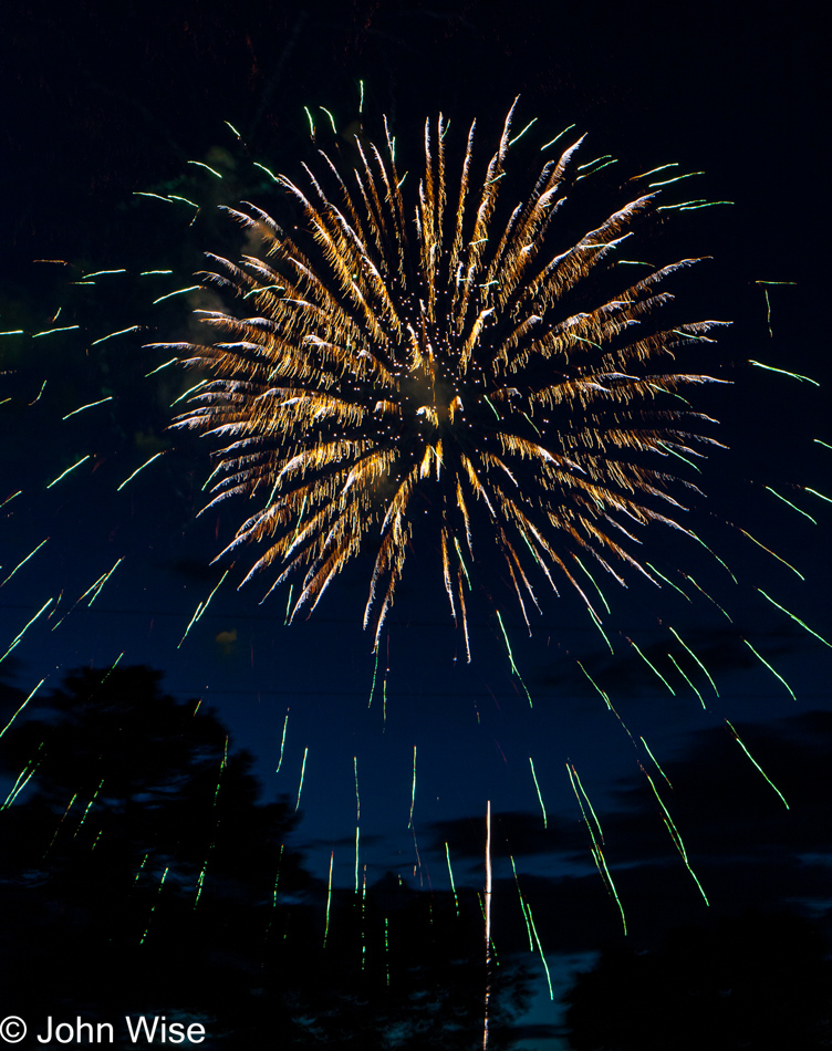 Fireworks show on the 4th of July in Chama, New Mexico