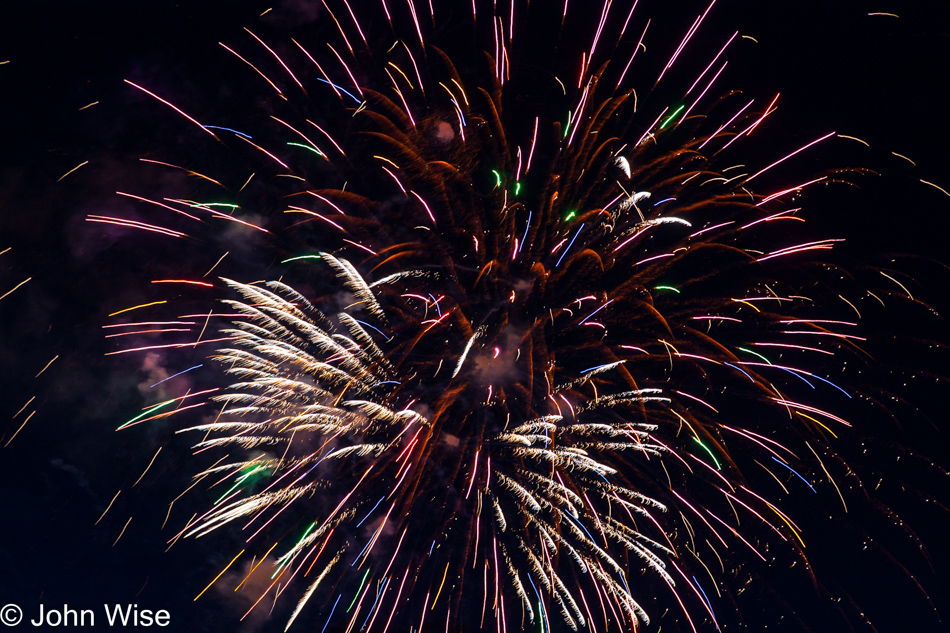 Fireworks show on the 4th of July in Chama, New Mexico