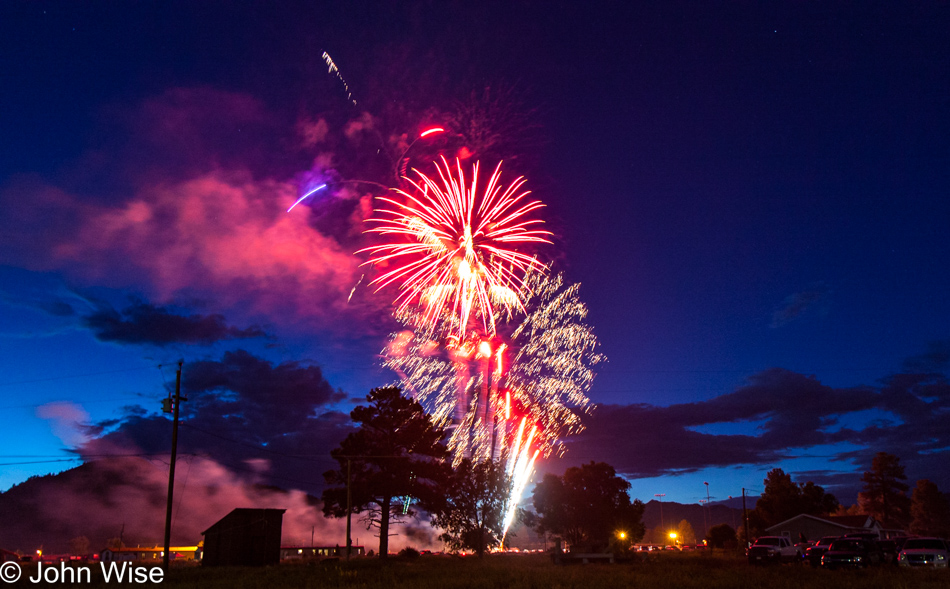 Fireworks show on the 4th of July in Chama, New Mexico