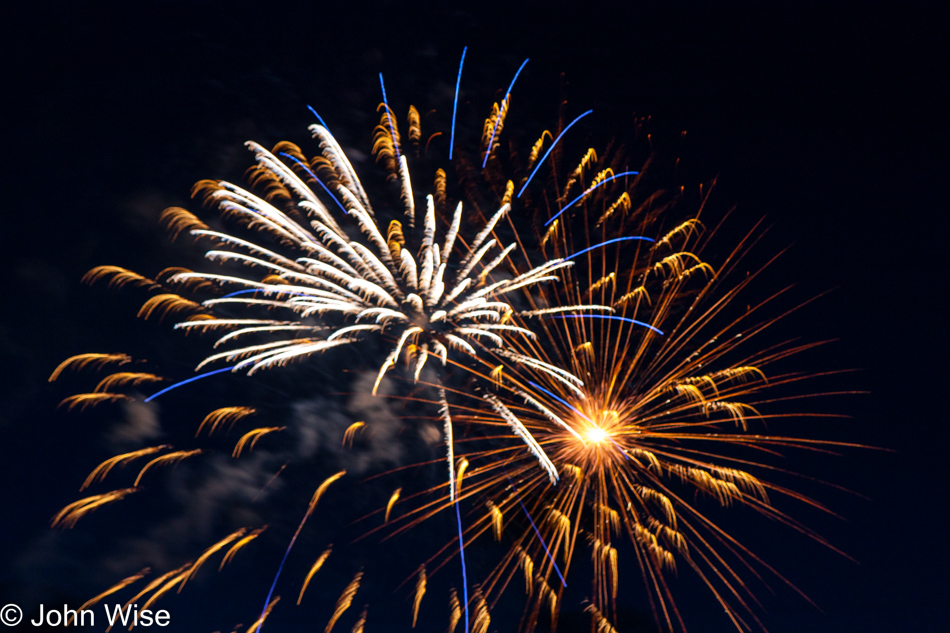 Fireworks show on the 4th of July in Chama, New Mexico