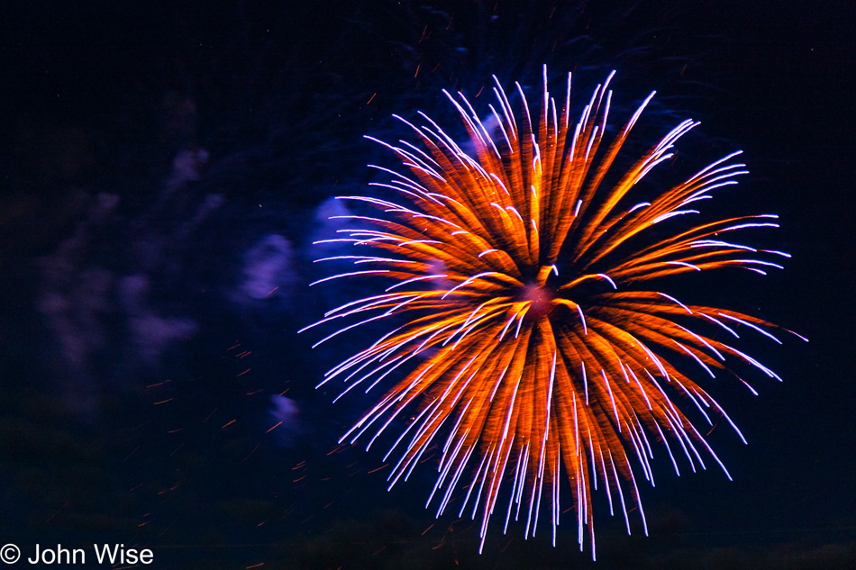 Fireworks show on the 4th of July in Chama, New Mexico