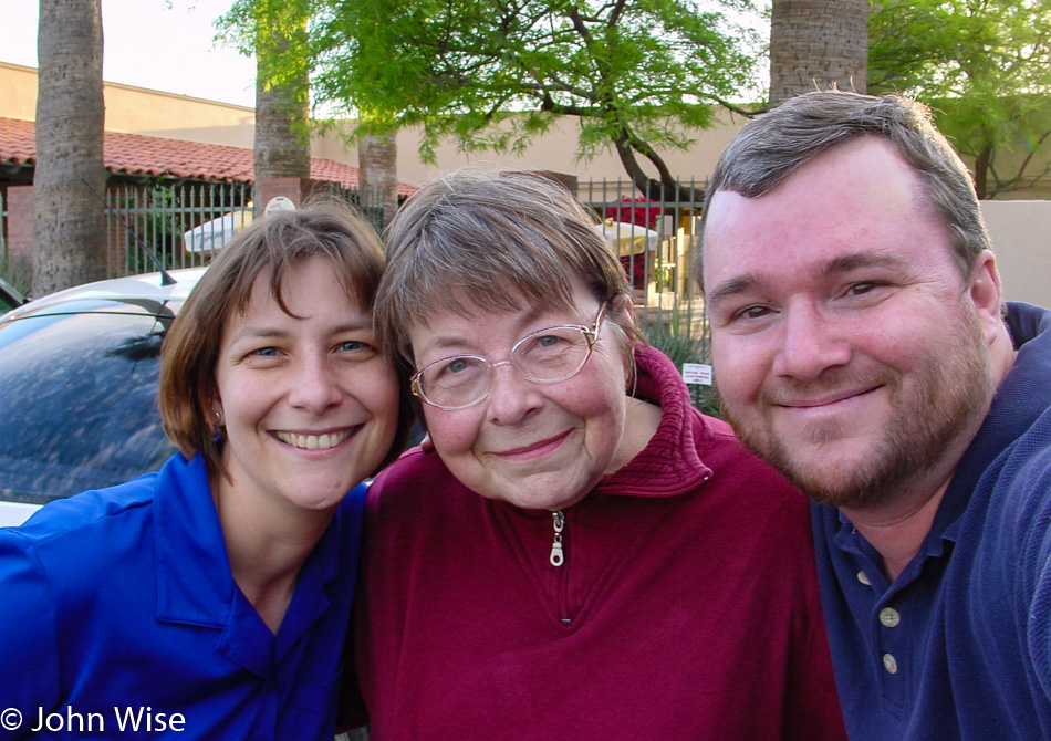 Caroline Wise, Jutta Engelhardt, and John Wise in Phoenix, Arizona