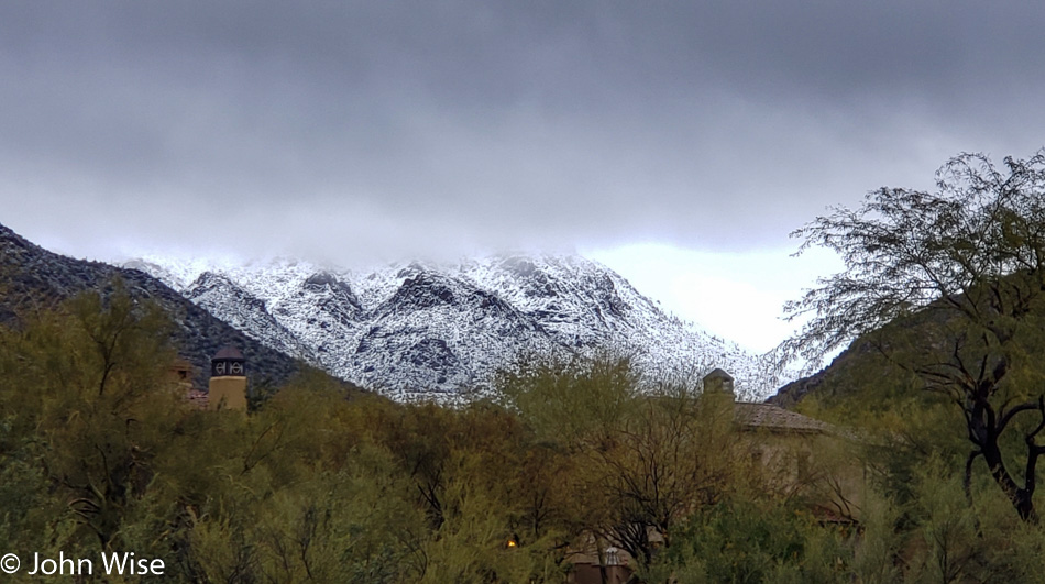 Snow encircled Phoenix, Arizona