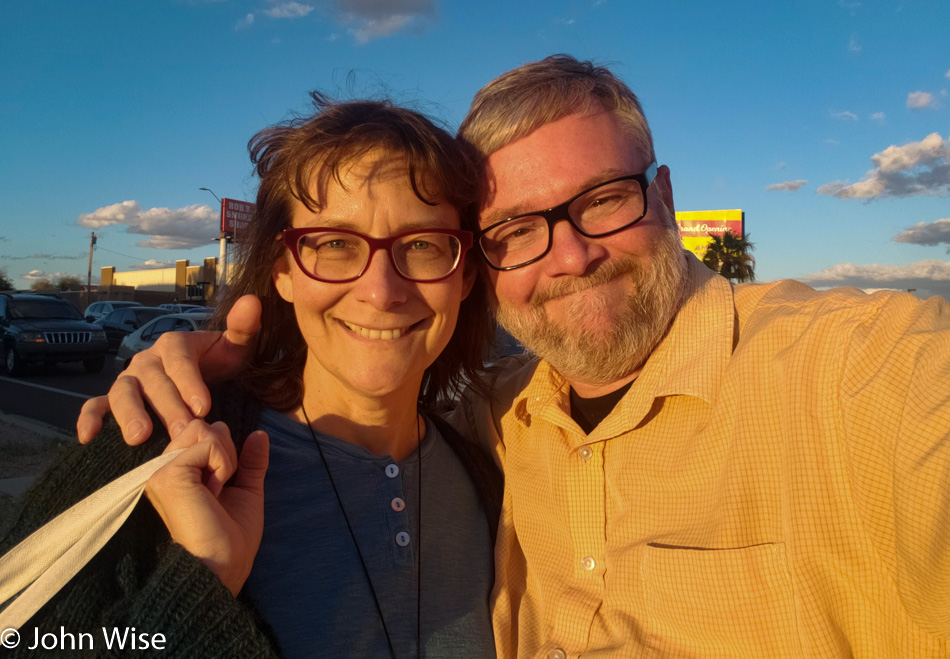 Caroline Wise and John Wise in our corner of the ghetto, Arizona