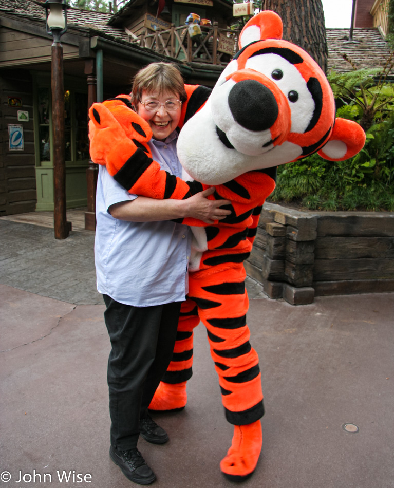 Jutta Engelhardt with Tigger at Disneyland in California