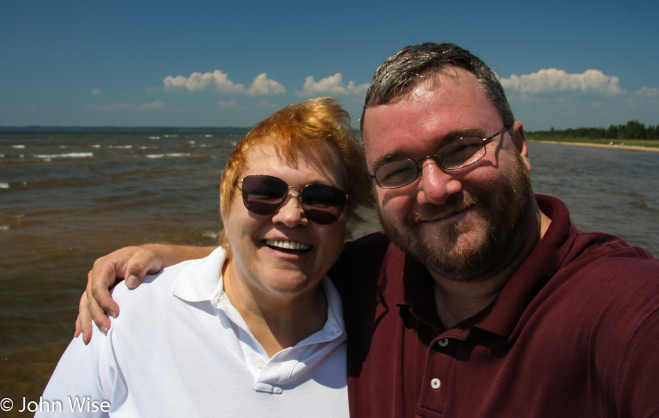 Karen Goff and John Wise visiting Lake Michigan