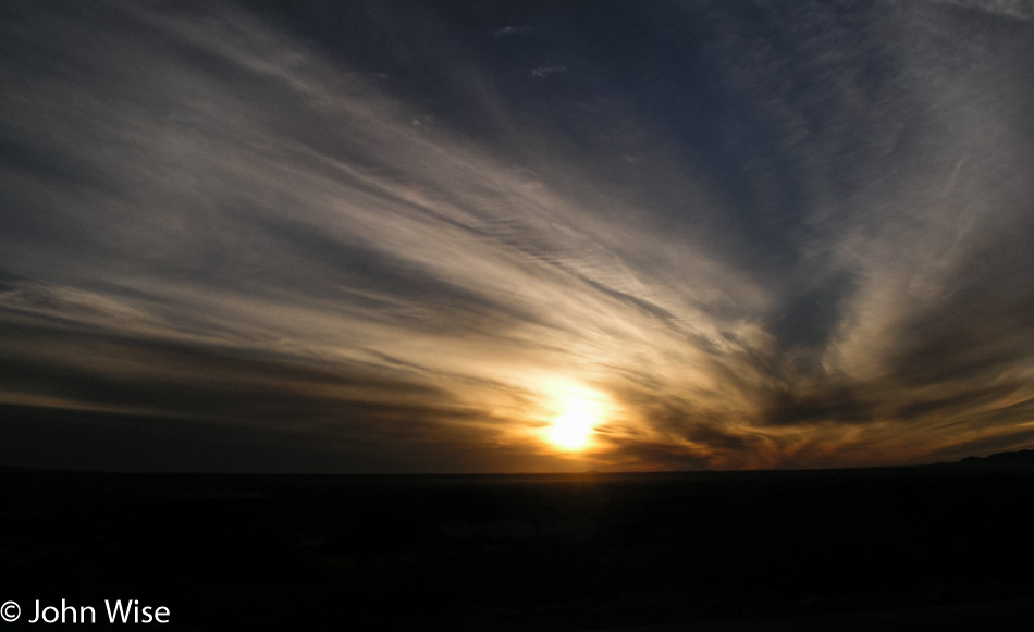 Sunset in the desert of Texas