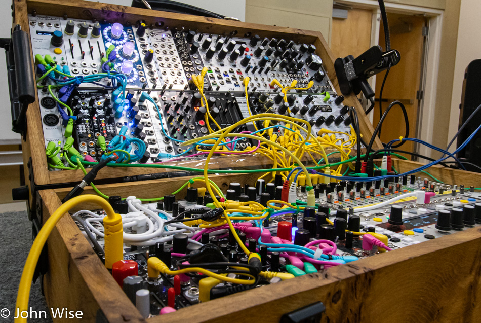 Chris Meyer's Eurorack Performance Case at Phoenix Synth Fest in Arizona