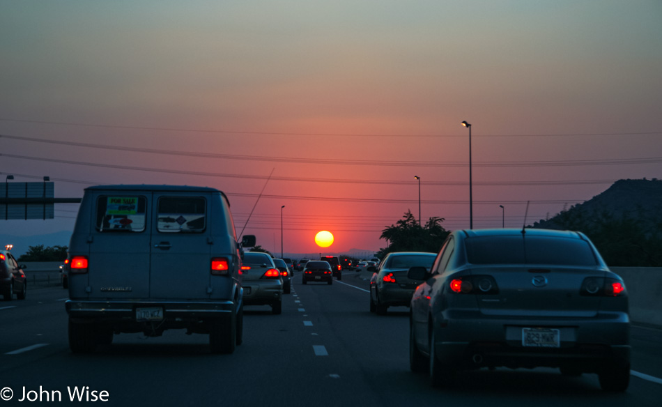 Driving west on Interstate 10 from Phoenix to Los Angeles