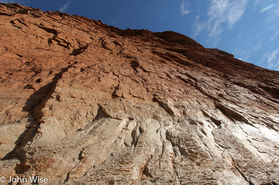 Redwall Limestone Cliff seen from the Colorado River in the Grand Canyon