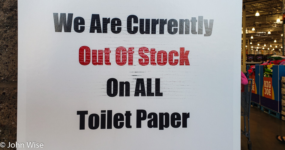 Toilet Paper is sold out in Phoenix, Arizona