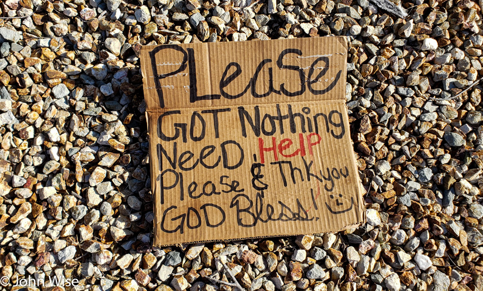 Homeless Sign in Phoenix, Arizona