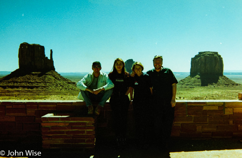 Axel Rieke, Ruby Rieke, Caroline Wise, and John Wise at Monument Valley in Arizona