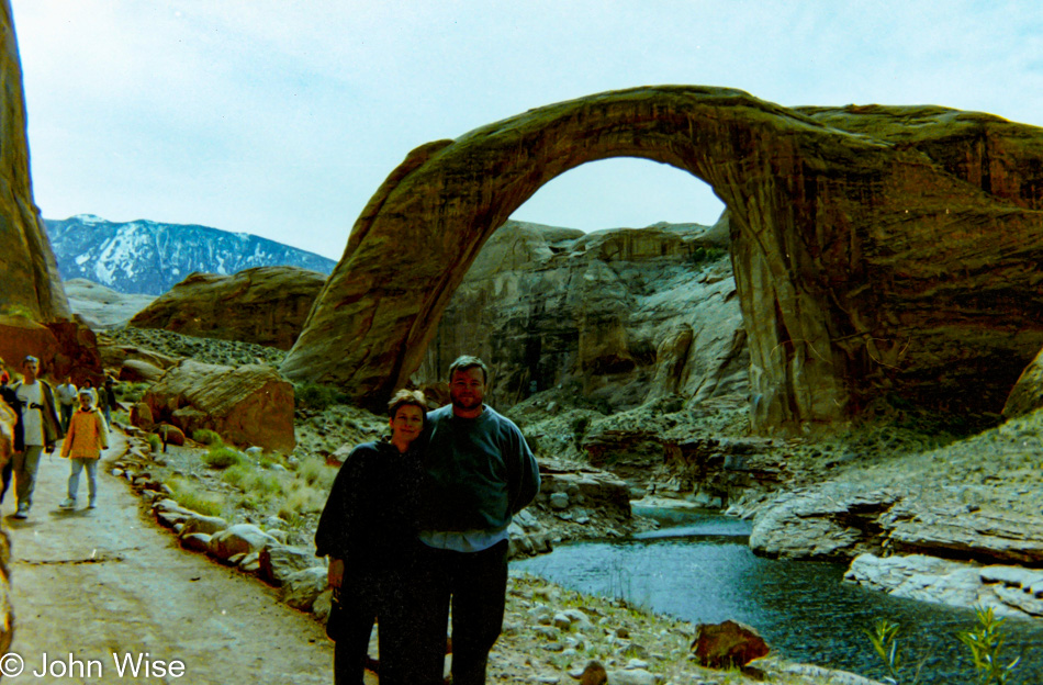 Caroline Wise and John Wise at Rainbow Bridge on Lake Powell in Page, Arizona