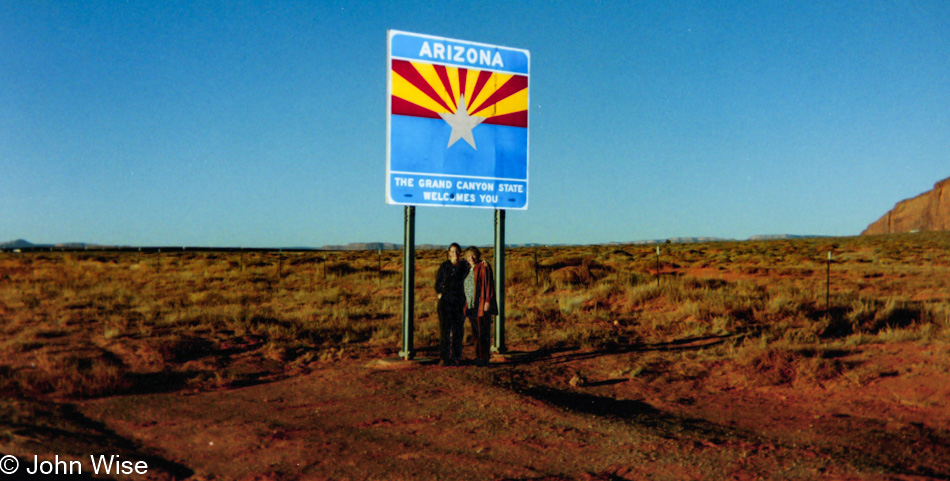 Jutta Engelhardt and Caroline Wise at the Arizona Stateline with Utah