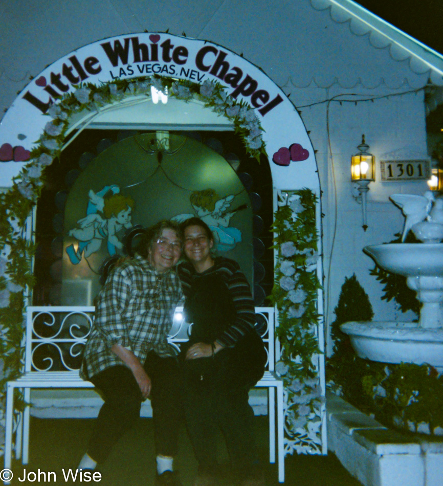 Jutta Engelhardt and Caroline Wise at the Little White Chapel in Las Vegas, Nevada