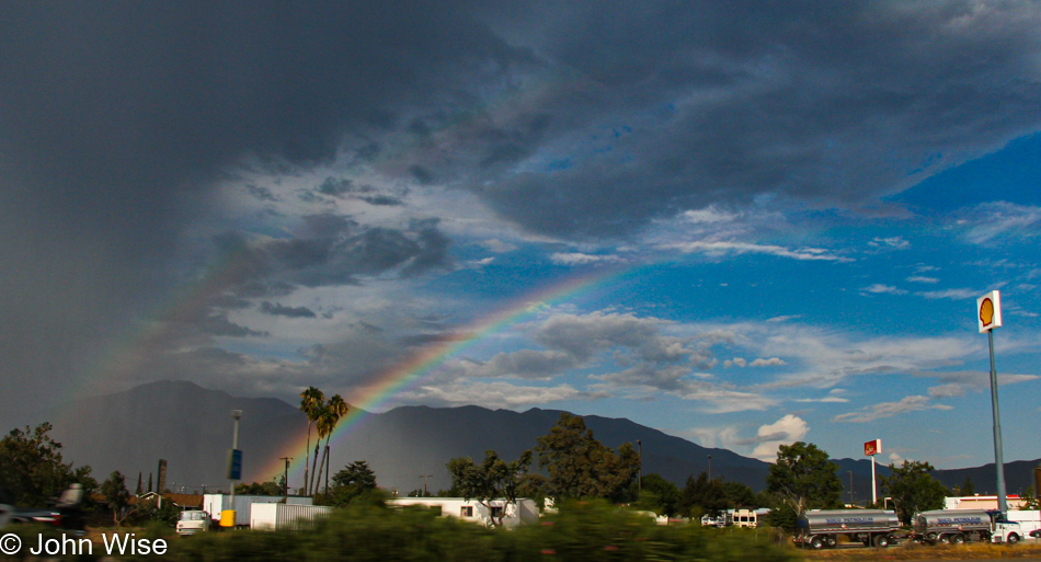 A rainbow north of the 10 freeway near Riverside, California