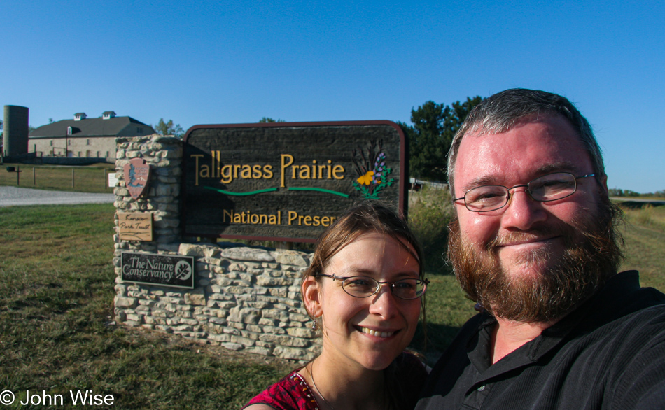 Caroline Wise and John Wise at Tallgrass Prairie National Preserve in Strong City, Kansas