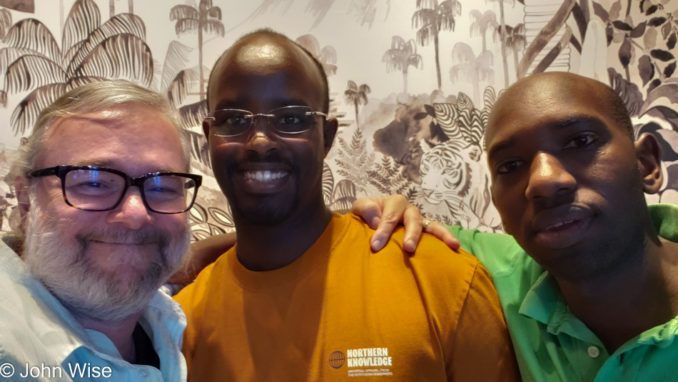 John Wise with Theo and Pacifique Irankunda