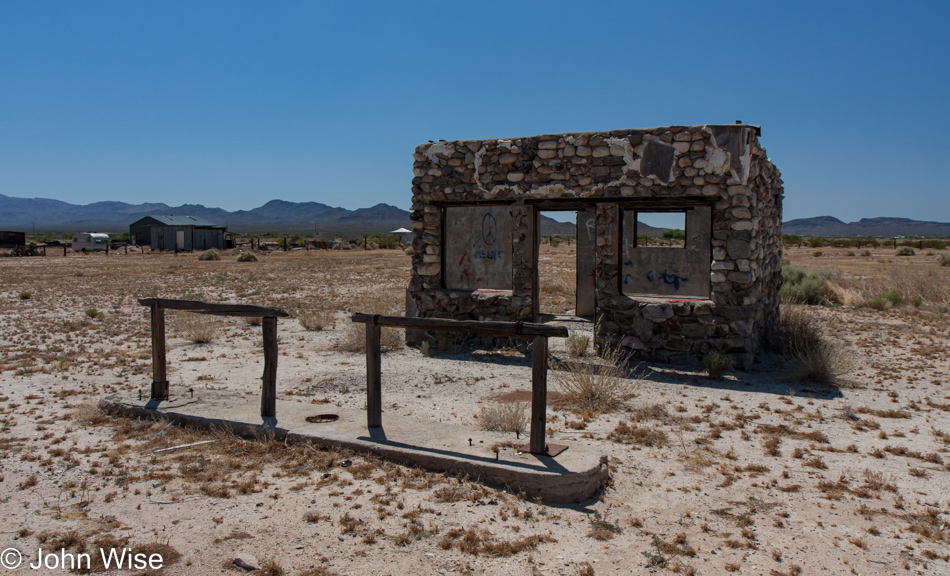 Old horse tie-up and ruin in Salome, Arizona