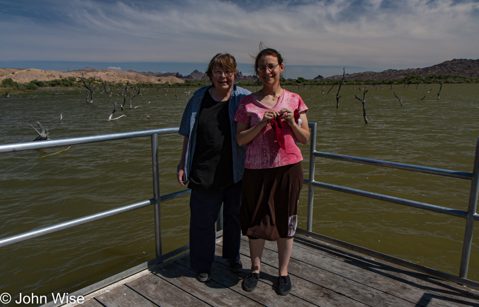 Jutta Engelhardt and Caroline near Parker, Arizona on Knitting in Public Day