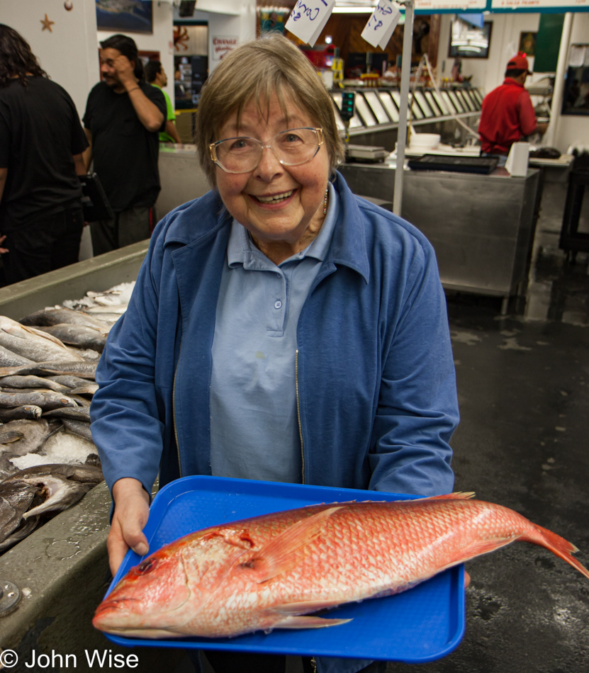 Jutta Engelhardt at San Pedro FIsh Market in California