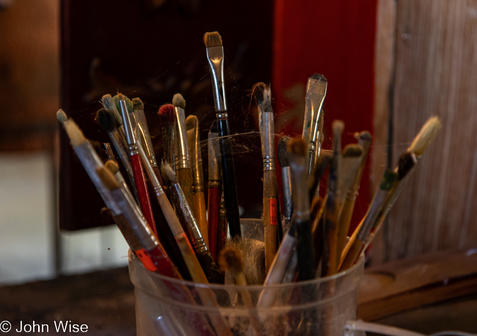 Don Carlos' workspace at Simpson Hotel in Duncan, Arizona