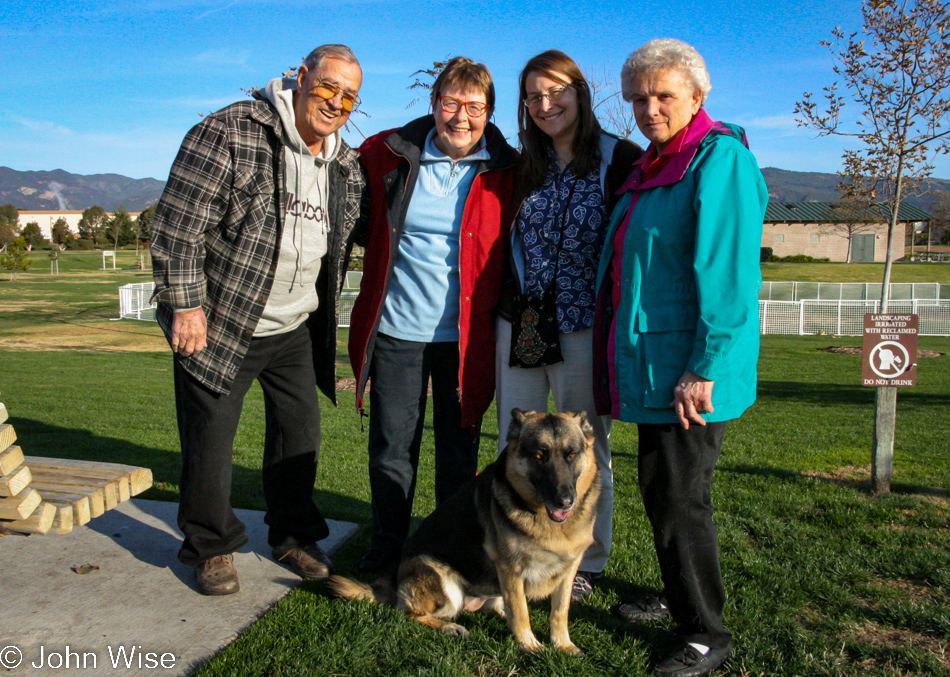 Woody Burns, Jutta Engelhardt, Caroline Wise, and Ann Burns in Goleta, California