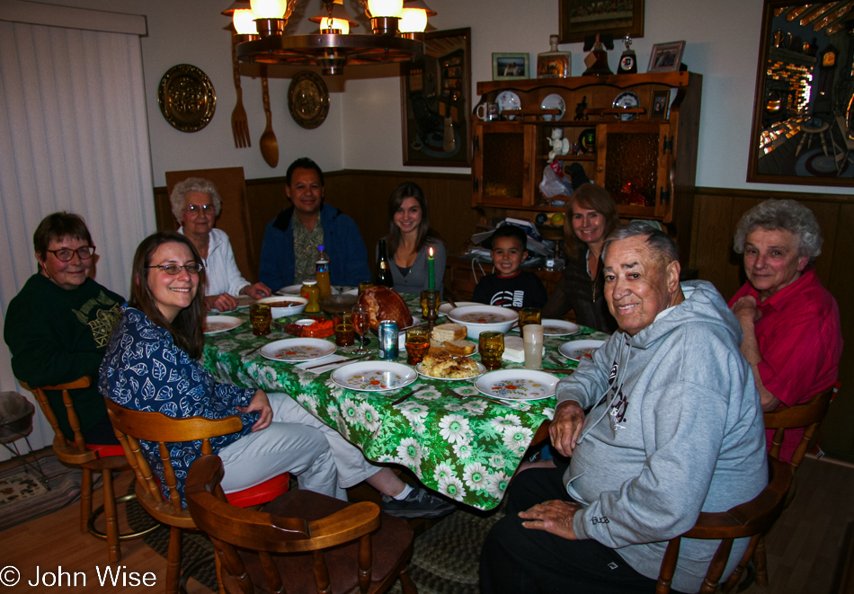 Family at Christmas in Goleta, California