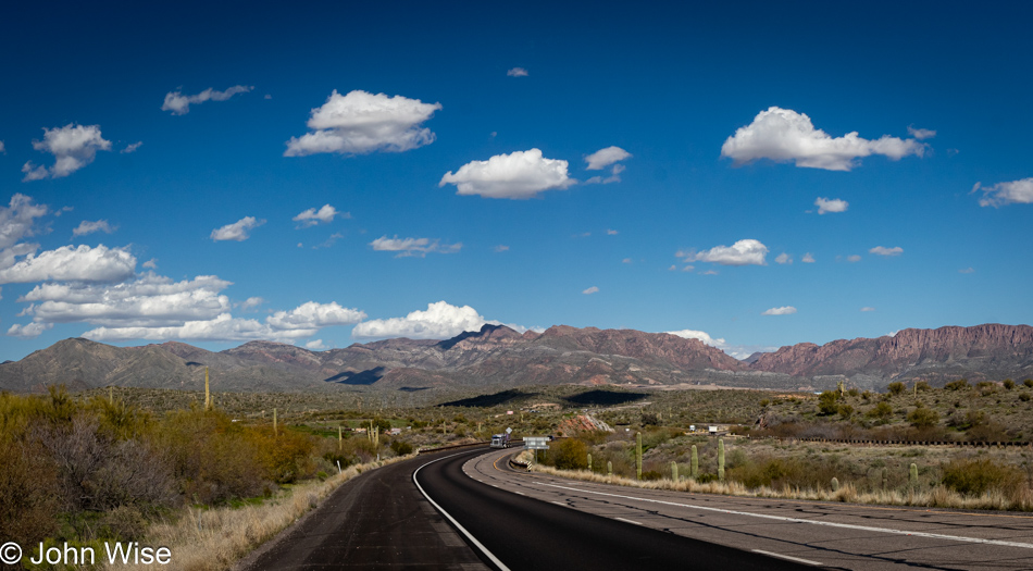 View east from across the Picketpost Mountain in Superior, Arizona