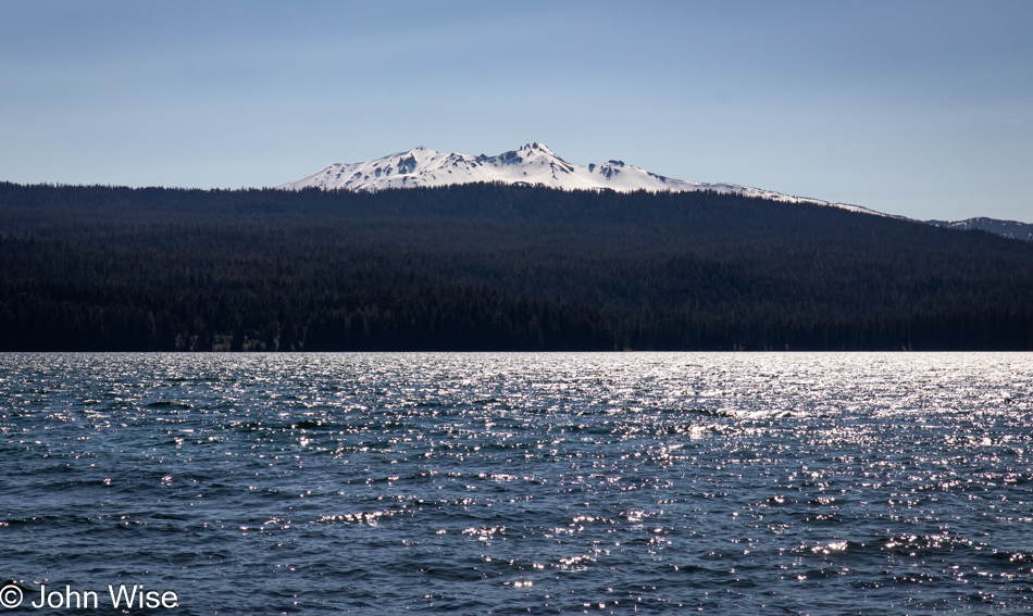 Diamond Peak over Odell Lake in Crescent, Oregon