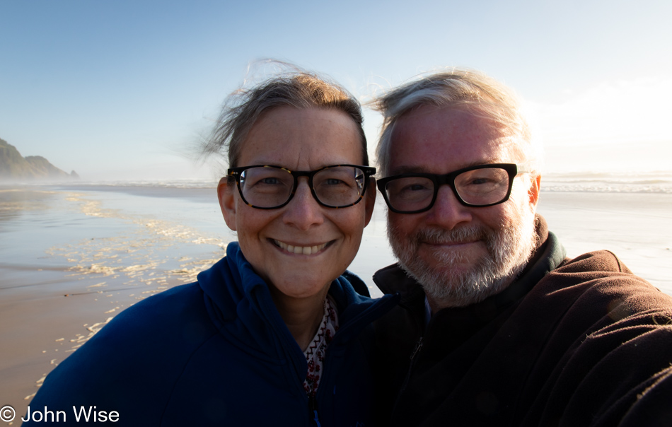 Caroline Wise and John Wise at Carl G. Washburne Memorial State Park Beach in Florence, Oregon